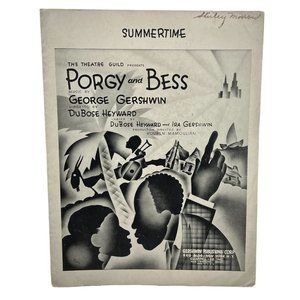 Summertime Sheet Music Porgy & Bess 1935 George Gershwin Dubose Heyward